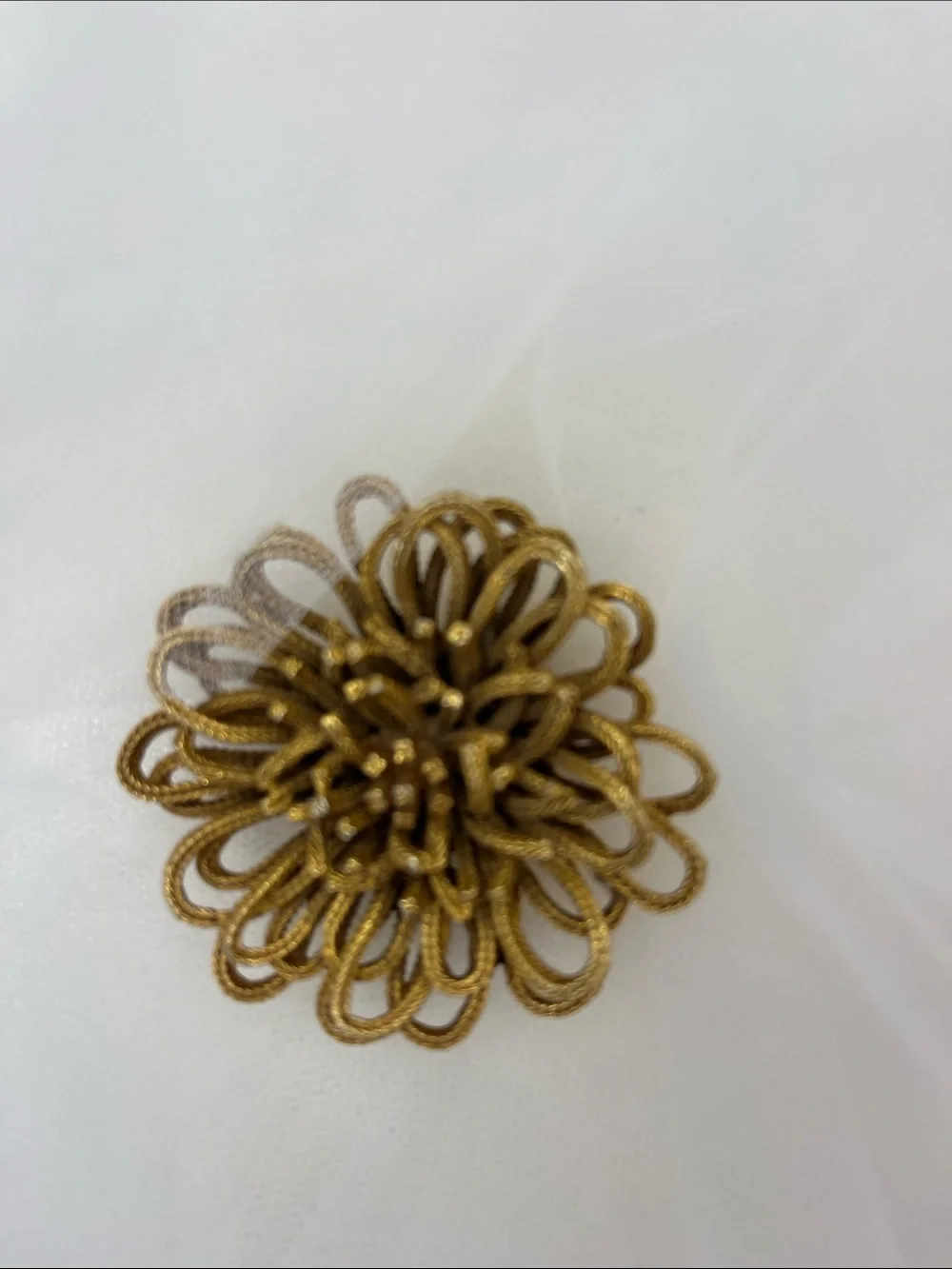 Mid century Floral Gold tone 3D Brooch Pin - Marked Capri